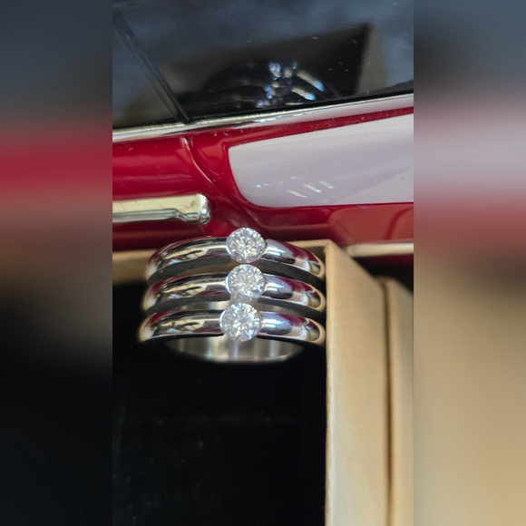 Speidel Stainless Steel CZ Triple Band Ring - Picture 4 of 9